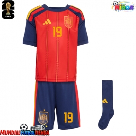 Camiseta España Lamine Yamal #19 Primera Equipación Replica Mundial 2026 para niños mangas cortas (+ Pantalones cortos)